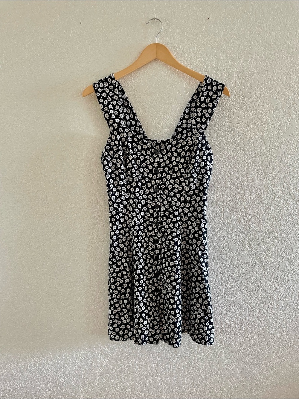 90s Vtg Victoria’s Secret Moda Int’l Retro Black Ditsy Floral Mini Dress Pin Up - Picture 4 of 12